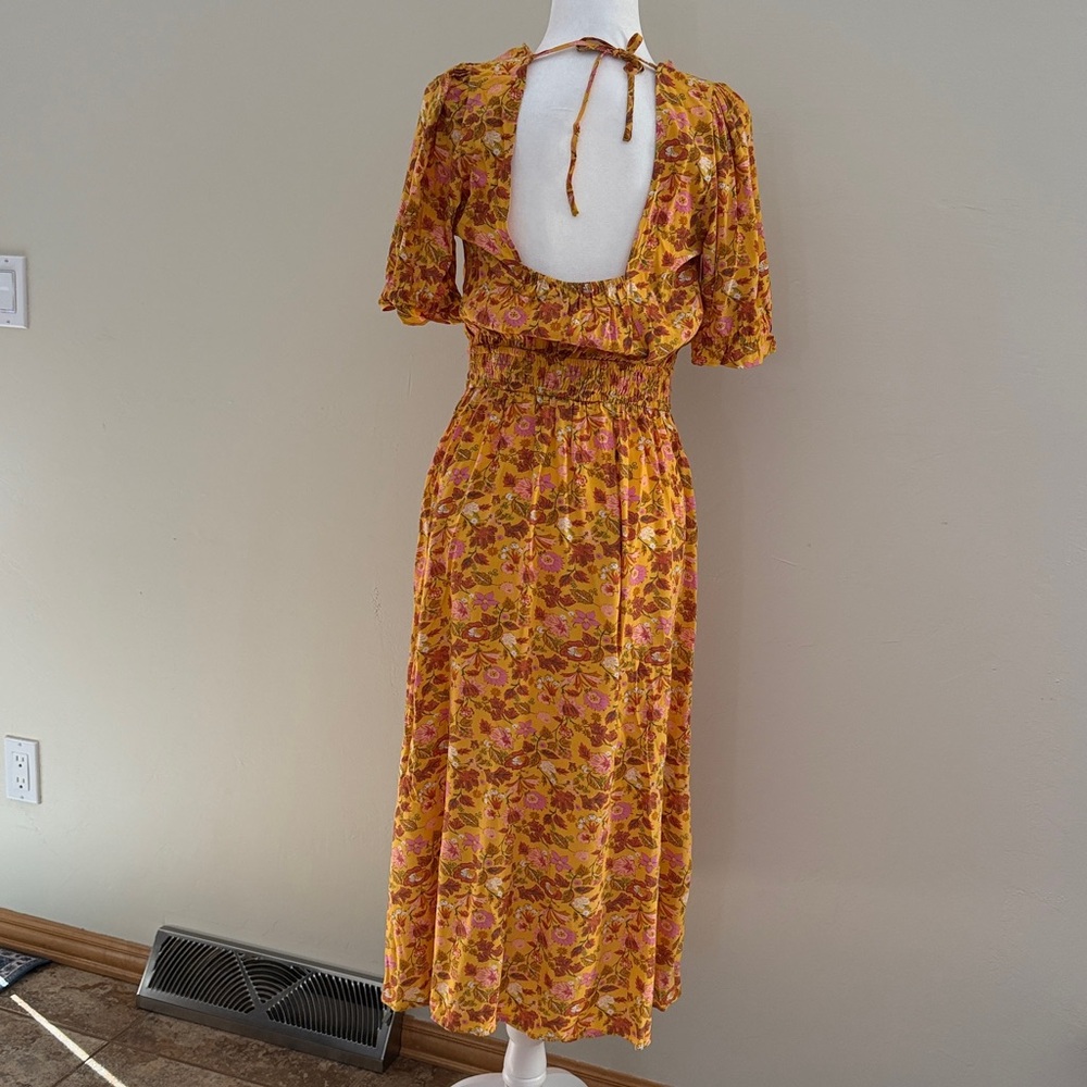 Loft Women's Small Yellow Short Sleeve Dress - Picture 4 of 12